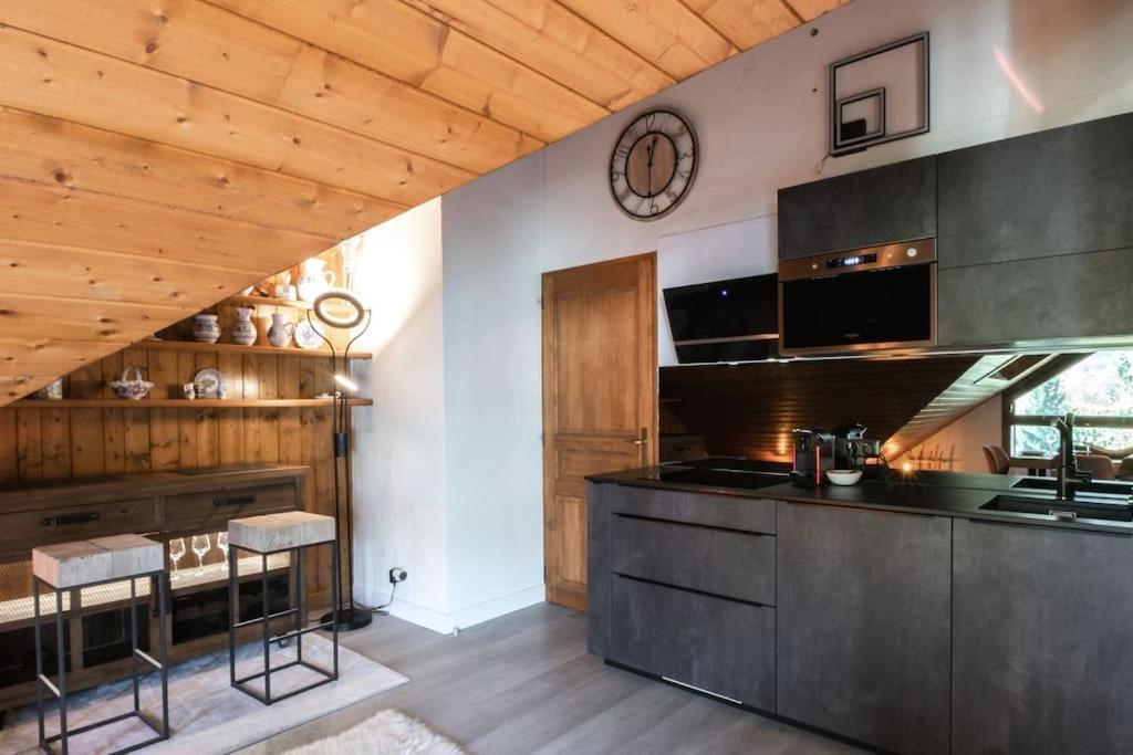 Bel Appartement Entier En Style Chalet A Chamonix Exteriör bild